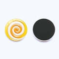Colorful candy-style crystal glass fridge magnet with orange spiral pattern and magnetic back - Yellow Orange Spiral Style (JY008937-2)