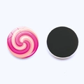 Round pink spiral candy glass fridge magnet with magnetic backing for home decor - Pink Spiral Style (JY008937-3)