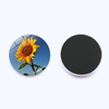 Round crystal glass sunflower fridge magnet with 25mm soft magnetic back for home decor - Sunflower Pattern 1 (JY008956-1)