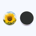 Sunflower glass dome refrigerator magnet with 25mm round magnetic backing set - Sunflower Pattern 4 (JY008956-4)