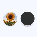 25mm sunflower glass refrigerator magnet with a strong black magnetic backing - Sunflower Pattern 5 (JY008956-5)