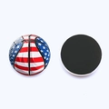 Round USA flag basketball fridge magnet with glossy glass surface and magnetic back - Basketball Style (5487399275984)