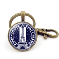 Dettaglio portachiavi bronzo Francia Parigi con illustrazione della Torre Eiffel - Bronzo (Stile 8)
