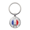 Llavero de recuerdo de la Torre Eiffel con bandera de Francia y texto de París - Torre Eiffel Vintage Desgastada (Plata-4) / Plateado