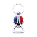 Llavero abridor de botellas París con Torre Eiffel y bandera de Francia en metal - Estilo Torre Pareja Romántica (JY009026-3)