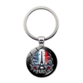 Llavero de recuerdo de París con la Torre Eiffel y diseño de la bandera francesa - Torre Eiffel Art Deco (Plata-7)