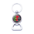 Detail of Portugal Lisbon souvenir keychain bottle opener with silver metal finish - Portugal Style