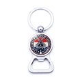 Silver metal bottle opener keychain with Amsterdam windmill design and Netherlands flag - Netherlands Style