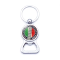 Silver metal Italy Pisa Leaning Tower bottle opener keychain with flag colors - Italy Style