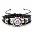 Bracciale in pelle intrecciata Japan Osaka Pagoda Tower con cordino regolabile souvenir - Giappone