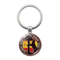 Madrid Spain souvenir keychain featuring bear and strawberry tree on Spanish flag background - Spain-Madrid