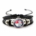 Bracciale souvenir di Singapore Merlion Sentosa con cinturino in pelle intrecciata - Singapore