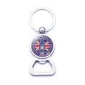 United Kingdom flag and Big Ben souvenir keychain with integrated beer bottle opener - United Kingdom