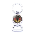 Germany flag and eagle emblem metal beer bottle opener keychain in silver finish - Germany Style