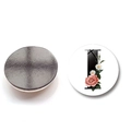 25mm crystal glass fridge magnet featuring floral letter I and anti-slip soft magnetic back - Letter I Style (XSWX6582-I)