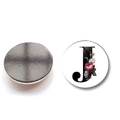 Magnetic fridge magnet featuring letter J with floral patterns and a matte magnetic back - Letter J Style (XSWX6582-J)
