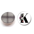 Round magnetic fridge magnet with letter K and vintage floral design for home decor - Letter K Style (XSWX6582-K)