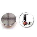 25mm crystal glass fridge magnet featuring letter L with floral design and magnetic back - Letter L Style (XSWX6582-L)