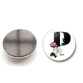 Round crystal glass fridge magnet featuring letter P and elegant floral design - Letter P Style (XSWX6582-P)