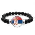 Bracelet à perles drapeau Serbie avec breloque en verre pour l'Euro football 2024 - Serbie