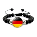 Pulsera de cuentas Eurocopa con bandera de Alemania y cuentas negras mate para fans - Estilo Alemania