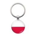 Poland flag glass dome keychain with metal pendant for Euro football fans - Poland Landmark
