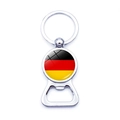 Silver metal beer bottle opener keychain featuring a Germany flag for football fans - Germany Style