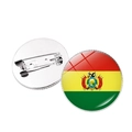 Detailed front and back view of the Bolivia flag metal lapel pin with safety pin clasp - Bolivia