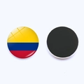 Round Colombia flag fridge magnet with 25mm crystal glass and strong magnetic backing - Colombia