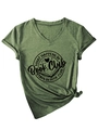 Détail du t-shirt vert chiné à col en V avec imprimé Book Club et design noué - Vert Olive (Police Noire)