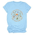 T-shirt azzurra girocollo con grafica desert highway e stampa in stile vintage rock - Taglia S / Azzurro