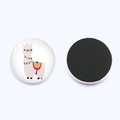 Cute alpaca fridge magnets set with 25mm round crystal glass and magnetic back - Llama in Striped Vest (JY009061-5)