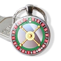 Casino Roulette Schlüsselanhänger aus Silbermetall mit Zahlenwaage und Schlüsselanhänger - Roulette-Stil 1 (JY009111-1)