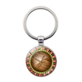 Porte-clés roulette en alliage et verre avec numérotation classique de casino - Style Argent 4 (Argent-4)