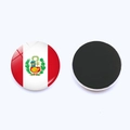 Runder Peru-Nationalflagge Kühlschrankmagnet mit 25mm glänzender Kristallglas-Oberfläche - Peru
