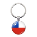 Porte-clés en métal avec drapeau du Chili sous un dôme en verre transparent - Chili
