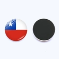 Chile Nationalflagge Kühlschrankmagnet aus Glas mit runder magnetischer Rückseite - Chile