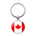 Porte-clés de football en métal avec drapeau du Canada sous dôme en verre - Canada