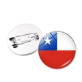 Chile-Flaggen-Anstecknadel für Fußballfans mit robuster Metallrückseite auf weißem Grund - Chile