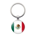 Porte-clés en métal drapeau Mexique avec pendentif rond du tournoi de foot - Mexique