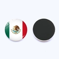 25mm Mexico flag fridge magnet with crystal glass dome and soft magnetic back - Mexico