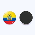 Ecuador flag fridge magnet with 25mm round crystal glass and flexible soft magnetic back - Ecuador