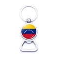 Metal bottle opener keychain featuring Venezuela flag emblem for football fans - Venezuela