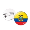 Round Ecuador flag badge pin with silver metal backing for Copa America fans - Ecuador