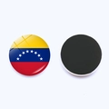 Venezuela flag crystal glass magnetic fridge sticker with 25mm round soft magnet back - Venezuela