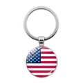 Porte-clés en métal avec pendentif drapeau USA et dôme en verre pour football 2024 - États-Unis
