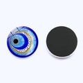 Runder Kühlschrankmagnet aus Kristallglas mit blauem Nazar-Auge und Magnetrückseite - Konzentrischer Totemstil (JY009125-4)