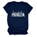 T-shirt bleu marine à col rond à plat avec slogan Somebody's Problem blanc imprimé - Bleu Marine (Police Blanche)
