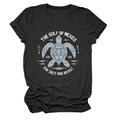 Détail de l'imprimé tortue du Golfe du Mexique sur un t-shirt en coton gris foncé - S / Gris Chiné Noir