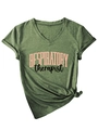 Détail du t-shirt col en V vert armée avec impression Respiratory Therapist et nœud latéral - S / Vert Olive (Imprimé Noir)